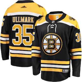 Mens Boston Bruins #35 Linus Ullmar Adidas Home Black Jersey Dzhi